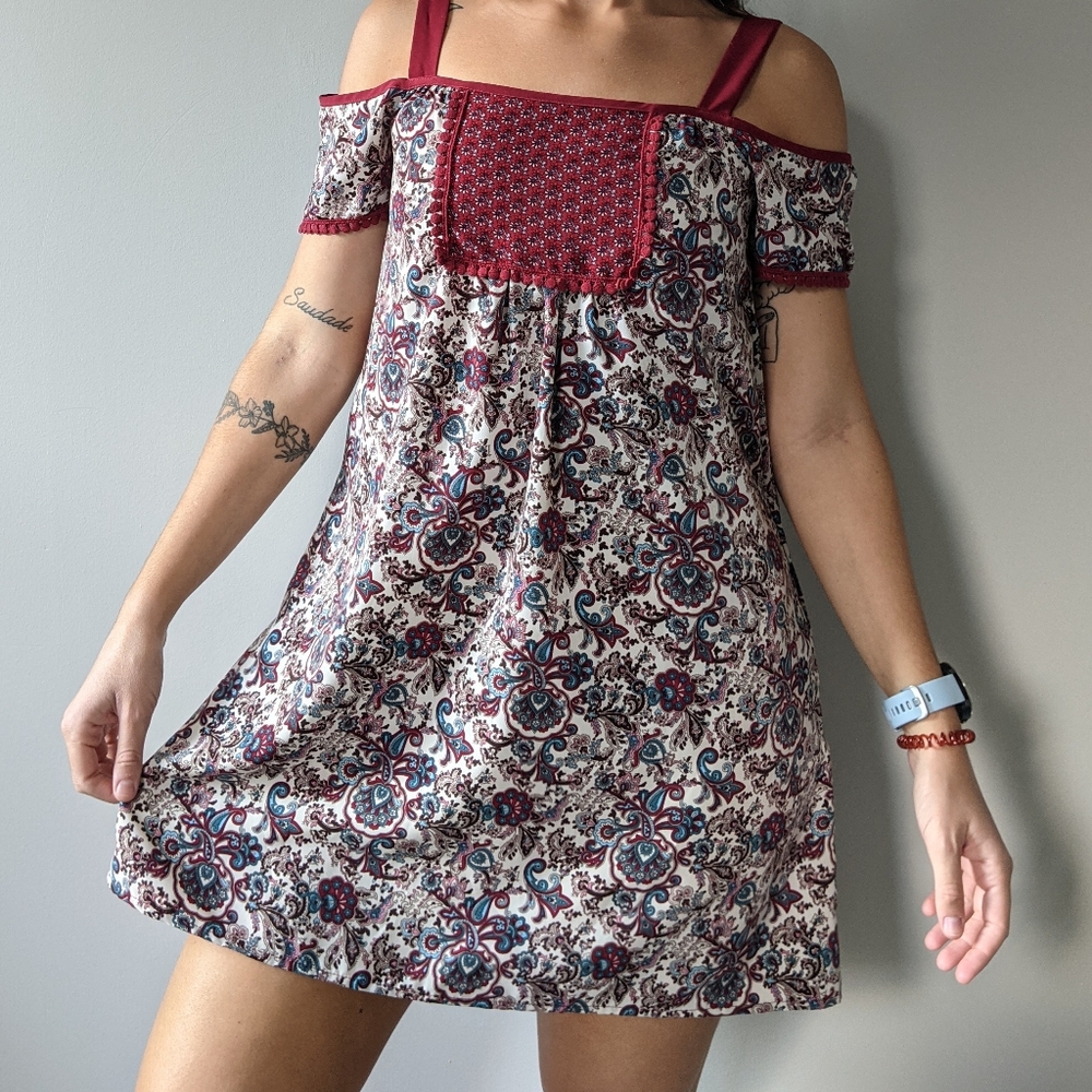 Off the shoulder shift dress